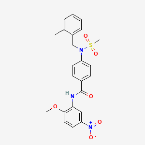 molecular formula C23H23N3O6S B3535624 N-(2-methoxy-5-nitrophenyl)-4-[(2-methylbenzyl)(methylsulfonyl)amino]benzamide 
