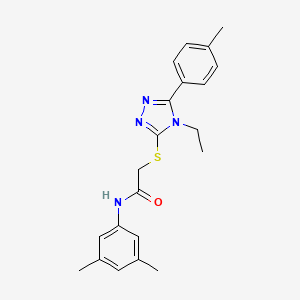 molecular formula C21H24N4OS B3535676 N-(3,5-dimethylphenyl)-2-{[4-ethyl-5-(4-methylphenyl)-4H-1,2,4-triazol-3-yl]sulfanyl}acetamide 