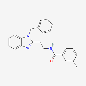 molecular formula C24H23N3O B3535692 N-[2-(1-BENZYL-1H-1,3-BENZODIAZOL-2-YL)ETHYL]-3-METHYLBENZAMIDE 