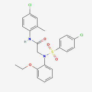 molecular formula C23H22Cl2N2O4S B3535698 N-(4-chloro-2-methylphenyl)-N~2~-[(4-chlorophenyl)sulfonyl]-N~2~-(2-ethoxyphenyl)glycinamide 