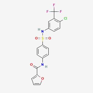 molecular formula C18H12ClF3N2O4S B3535710 N-(4-{[4-chloro-3-(trifluoromethyl)phenyl]sulfamoyl}phenyl)furan-2-carboxamide 