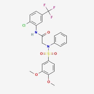 molecular formula C23H20ClF3N2O5S B3535772 N-[2-chloro-5-(trifluoromethyl)phenyl]-N~2~-[(3,4-dimethoxyphenyl)sulfonyl]-N~2~-phenylglycinamide 