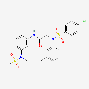 molecular formula C24H26ClN3O5S2 B3535856 N~2~-[(4-chlorophenyl)sulfonyl]-N~2~-(3,4-dimethylphenyl)-N-{3-[methyl(methylsulfonyl)amino]phenyl}glycinamide 