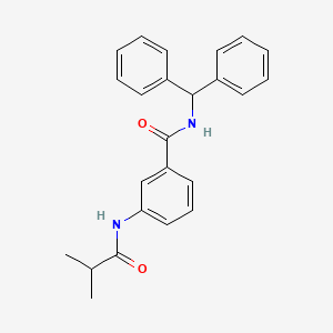 molecular formula C24H24N2O2 B3535919 N-(Diphenylmethyl)-3-(2-methylpropanamido)benzamide 