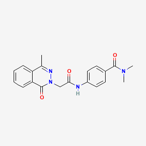 molecular formula C20H20N4O3 B3535923 N,N-dimethyl-4-{[(4-methyl-1-oxophthalazin-2(1H)-yl)acetyl]amino}benzamide 