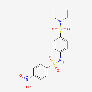 molecular formula C16H19N3O6S2 B3535943 N,N-DIETHYL-4-{[(4-NITROPHENYL)SULFONYL]AMINO}-1-BENZENESULFONAMIDE 