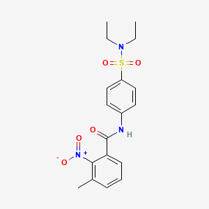 molecular formula C18H21N3O5S B3535949 N-[4-(diethylsulfamoyl)phenyl]-3-methyl-2-nitrobenzamide 