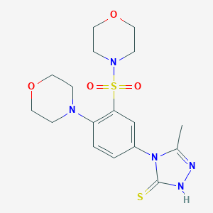 5-methyl-4-[4-morpholin-4-yl-3-(morpholin-4-ylsulfonyl)phenyl]-4H-1,2,4-triazole-3-thiol