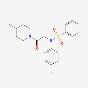 molecular formula C20H23IN2O3S B3536026 N-(4-iodophenyl)-N-[2-(4-methylpiperidin-1-yl)-2-oxoethyl]benzenesulfonamide 