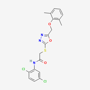 molecular formula C19H17Cl2N3O3S B3536096 N-(2,5-dichlorophenyl)-2-({5-[(2,6-dimethylphenoxy)methyl]-1,3,4-oxadiazol-2-yl}sulfanyl)acetamide 