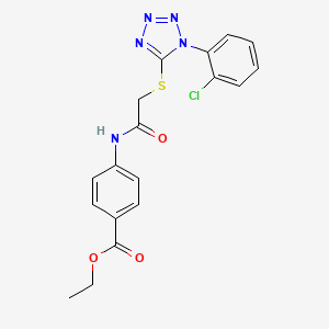 molecular formula C18H16ClN5O3S B3536170 Ethyl 4-[[2-[1-(2-chlorophenyl)tetrazol-5-yl]sulfanylacetyl]amino]benzoate 