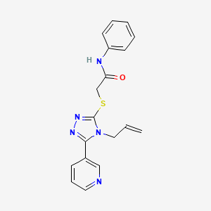 molecular formula C18H17N5OS B3536181 N-phenyl-2-{[4-(prop-2-en-1-yl)-5-(pyridin-3-yl)-4H-1,2,4-triazol-3-yl]sulfanyl}acetamide 