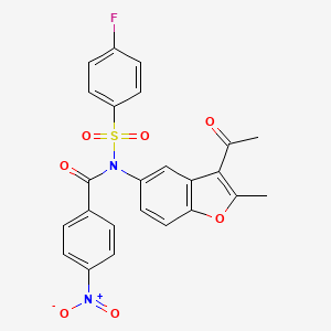 molecular formula C24H17FN2O7S B3536189 N-(3-acetyl-2-methyl-1-benzofuran-5-yl)-N-(4-fluorophenyl)sulfonyl-4-nitrobenzamide 