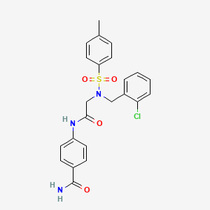 molecular formula C23H22ClN3O4S B3536247 4-[[2-[(2-Chlorophenyl)methyl-(4-methylphenyl)sulfonylamino]acetyl]amino]benzamide 