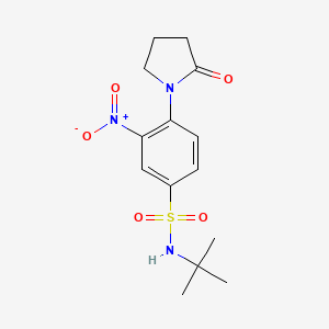 molecular formula C14H19N3O5S B3536308 N-tert-butyl-3-nitro-4-(2-oxopyrrolidin-1-yl)benzenesulfonamide 