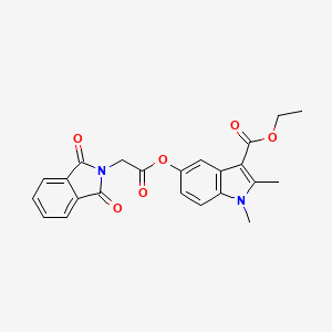 molecular formula C23H20N2O6 B3536324 Ethyl 5-[2-(1,3-dioxoisoindol-2-yl)acetyl]oxy-1,2-dimethylindole-3-carboxylate 