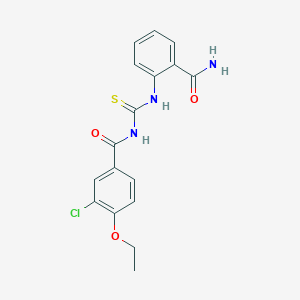 molecular formula C17H16ClN3O3S B3536339 N-[(2-carbamoylphenyl)carbamothioyl]-3-chloro-4-ethoxybenzamide 