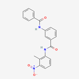 molecular formula C21H17N3O4 B3536349 3-benzamido-N-(2-methyl-3-nitrophenyl)benzamide 