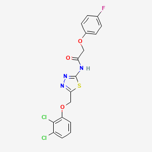 molecular formula C17H12Cl2FN3O3S B3536391 N-[5-[(2,3-dichlorophenoxy)methyl]-1,3,4-thiadiazol-2-yl]-2-(4-fluorophenoxy)acetamide 