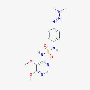 molecular formula C14H19N7O4S B035366 N-[[4-(dimethylaminodiazenyl)phenyl]sulfamoyl]-5,6-dimethoxypyrimidin-4-amine CAS No. 103947-07-5