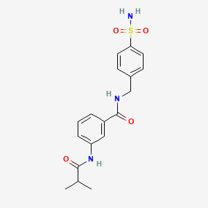 molecular formula C18H21N3O4S B3536609 3-(2-METHYLPROPANAMIDO)-N-[(4-SULFAMOYLPHENYL)METHYL]BENZAMIDE 