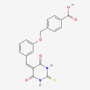 molecular formula C19H14N2O5S B3536669 4-[[3-[(4,6-Dioxo-2-sulfanylidene-1,3-diazinan-5-ylidene)methyl]phenoxy]methyl]benzoic acid 