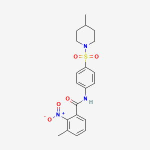molecular formula C20H23N3O5S B3536749 3-METHYL-N-{4-[(4-METHYLPIPERIDINO)SULFONYL]PHENYL}-2-NITROBENZAMIDE 