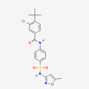 molecular formula C21H22BrN3O4S B3536771 3-bromo-4-tert-butyl-N-{4-[(5-methyl-1,2-oxazol-3-yl)sulfamoyl]phenyl}benzamide 