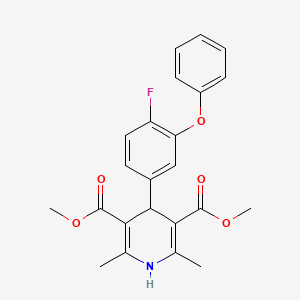 molecular formula C23H22FNO5 B3536808 Dimethyl 4-(4-fluoro-3-phenoxyphenyl)-2,6-dimethyl-1,4-dihydropyridine-3,5-dicarboxylate 