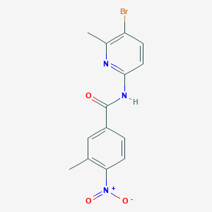molecular formula C14H12BrN3O3 B3536931 N-(5-bromo-6-methylpyridin-2-yl)-3-methyl-4-nitrobenzamide 