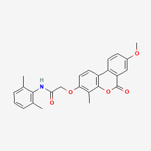 molecular formula C25H23NO5 B3537016 N-(2,6-DIMETHYLPHENYL)-2-({8-METHOXY-4-METHYL-6-OXO-6H-BENZO[C]CHROMEN-3-YL}OXY)ACETAMIDE 