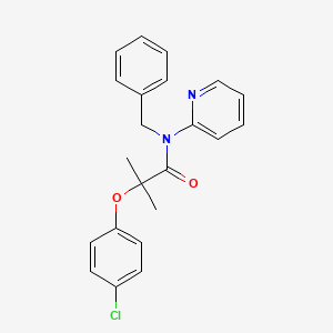 molecular formula C22H21ClN2O2 B3537061 N-benzyl-2-(4-chlorophenoxy)-2-methyl-N-(pyridin-2-yl)propanamide 