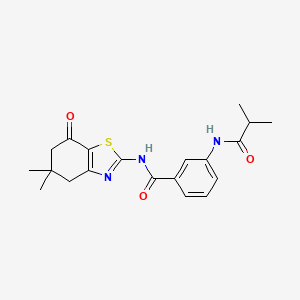 molecular formula C20H23N3O3S B3537076 N-(5,5-dimethyl-7-oxo-4,5,6,7-tetrahydro-1,3-benzothiazol-2-yl)-3-(isobutyrylamino)benzamide 