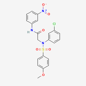 molecular formula C21H18ClN3O6S B3537127 N~2~-(3-chlorophenyl)-N~2~-[(4-methoxyphenyl)sulfonyl]-N-(3-nitrophenyl)glycinamide 