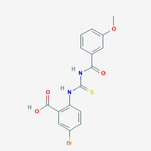 molecular formula C16H13BrN2O4S B3537224 5-Bromo-2-({[(3-methoxyphenyl)carbonyl]carbamothioyl}amino)benzoic acid 
