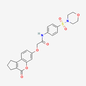 molecular formula C24H24N2O7S B3537336 N~1~-[4-(morpholinosulfonyl)phenyl]-2-[(4-oxo-1,2,3,4-tetrahydrocyclopenta[c]chromen-7-yl)oxy]acetamide 