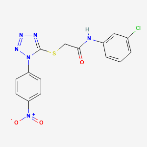 molecular formula C15H11ClN6O3S B3537383 N-(3-chlorophenyl)-2-{[1-(4-nitrophenyl)-1H-tetrazol-5-yl]sulfanyl}acetamide 