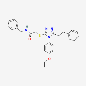 molecular formula C27H28N4O2S B3537445 N-benzyl-2-{[4-(4-ethoxyphenyl)-5-(2-phenylethyl)-4H-1,2,4-triazol-3-yl]thio}acetamide 