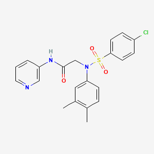 molecular formula C21H20ClN3O3S B3537446 N~2~-[(4-chlorophenyl)sulfonyl]-N~2~-(3,4-dimethylphenyl)-N-pyridin-3-ylglycinamide 
