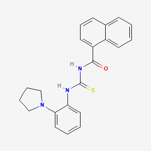 molecular formula C22H21N3OS B3537475 N-{[2-(pyrrolidin-1-yl)phenyl]carbamothioyl}naphthalene-1-carboxamide 