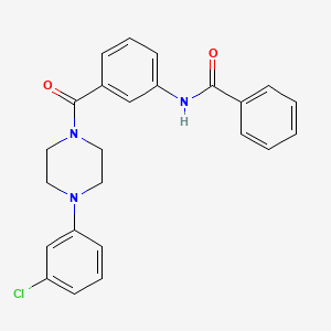 molecular formula C24H22ClN3O2 B3537485 N-{3-[4-(3-CHLOROPHENYL)PIPERAZINE-1-CARBONYL]PHENYL}BENZAMIDE 