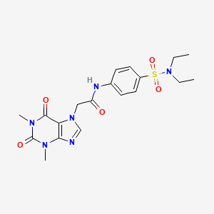 molecular formula C19H24N6O5S B3537546 N-[4-(DIETHYLSULFAMOYL)PHENYL]-2-(1,3-DIMETHYL-2,6-DIOXO-2,3,6,7-TETRAHYDRO-1H-PURIN-7-YL)ACETAMIDE 