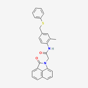 molecular formula C27H22N2O2S B3537588 N-{2-methyl-4-[(phenylsulfanyl)methyl]phenyl}-2-(2-oxobenzo[cd]indol-1(2H)-yl)acetamide 