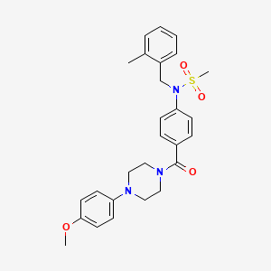 molecular formula C27H31N3O4S B3537752 N-(4-{[4-(4-methoxyphenyl)piperazin-1-yl]carbonyl}phenyl)-N-(2-methylbenzyl)methanesulfonamide 