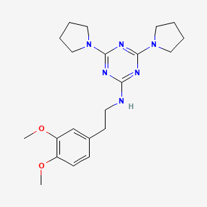 molecular formula C21H30N6O2 B3537828 N-[2-(3,4-dimethoxyphenyl)ethyl]-4,6-dipyrrolidin-1-yl-1,3,5-triazin-2-amine 