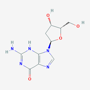 molecular formula C10H13N5O4 B035379 2-Amino-9-((2R,4S,5S)-4-hydroxy-5-(hydroxymethyl)tetrahydrofuran-2-yl)-3H-purin-6(9H)-one CAS No. 19916-78-0