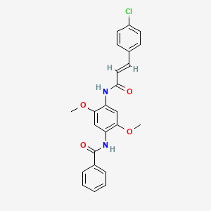 molecular formula C24H21ClN2O4 B3537927 N-(4-{[(E)-3-(4-CHLOROPHENYL)-2-PROPENOYL]AMINO}-2,5-DIMETHOXYPHENYL)BENZAMIDE 