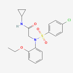 molecular formula C19H21ClN2O4S B3537936 N~2~-[(4-chlorophenyl)sulfonyl]-N-cyclopropyl-N~2~-(2-ethoxyphenyl)glycinamide 