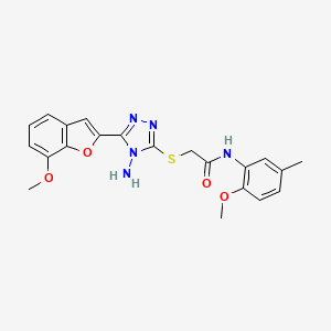 molecular formula C21H21N5O4S B3538013 2-{[4-amino-5-(7-methoxy-1-benzofuran-2-yl)-4H-1,2,4-triazol-3-yl]sulfanyl}-N-(2-methoxy-5-methylphenyl)acetamide 