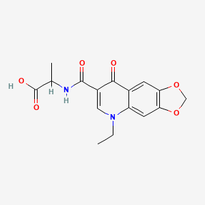 molecular formula C16H16N2O6 B3538065 L-Alanine,N-[(5-ethyl-5,8-dihydro-8-oxo-1,3-dioxolo[4,5-g]quinolin-7-yl)carbonyl]- 